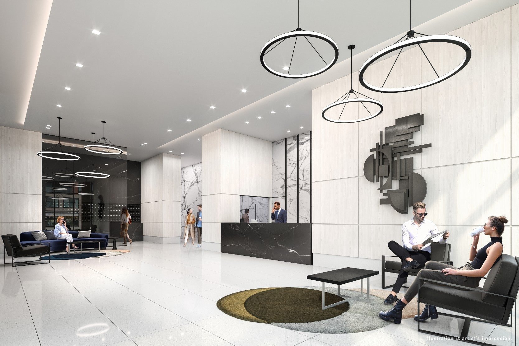 Grand Lobby at Express 2 Condos in Downsview, Toronot