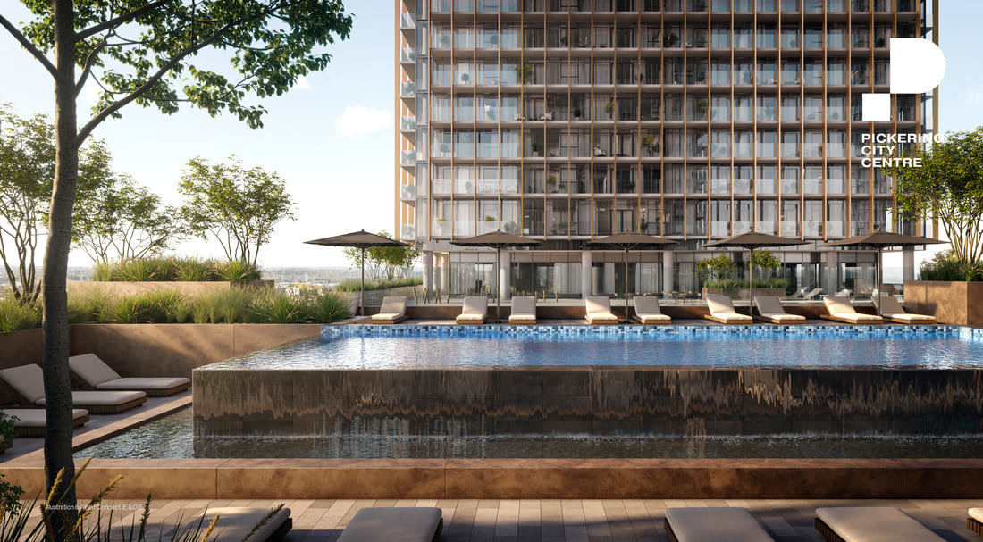 Rendering of the Infinity Pool at Pickering City Centre Condos