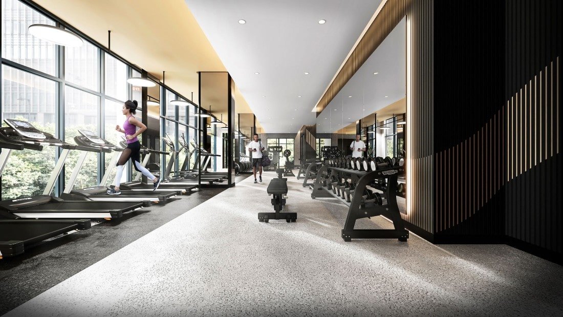 Beautiful Gym at The Grand at Universal Condos in Pickering