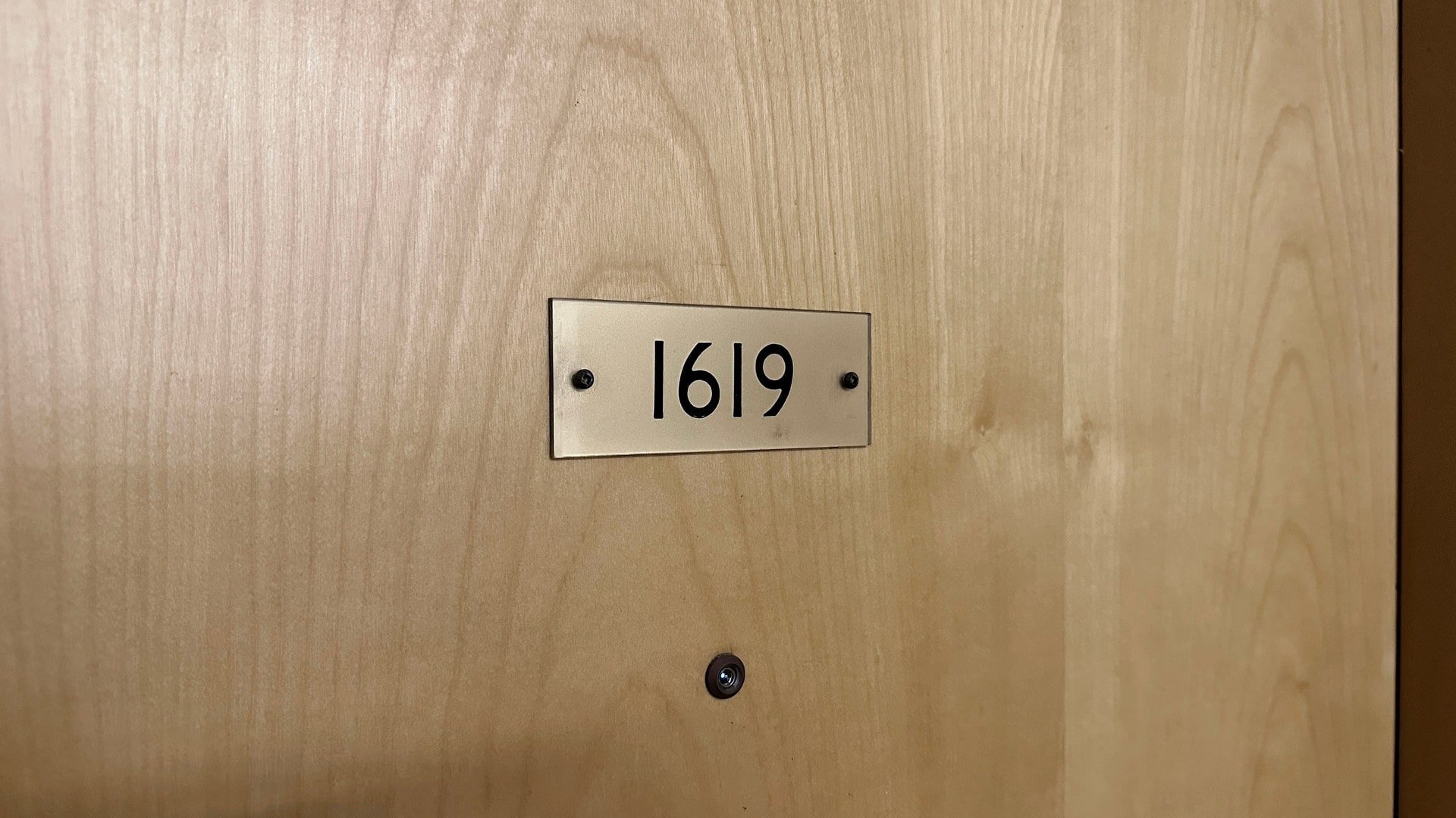 Apartment door of unit 1619 in Mapledale condo, Scarborough